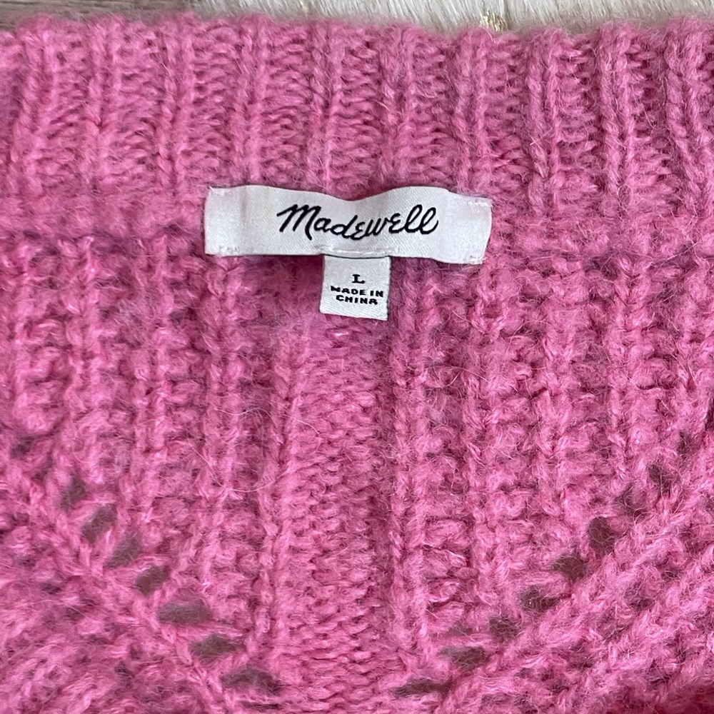 Madewell Charley pullover hot pink sweater - Picture 3 of 5